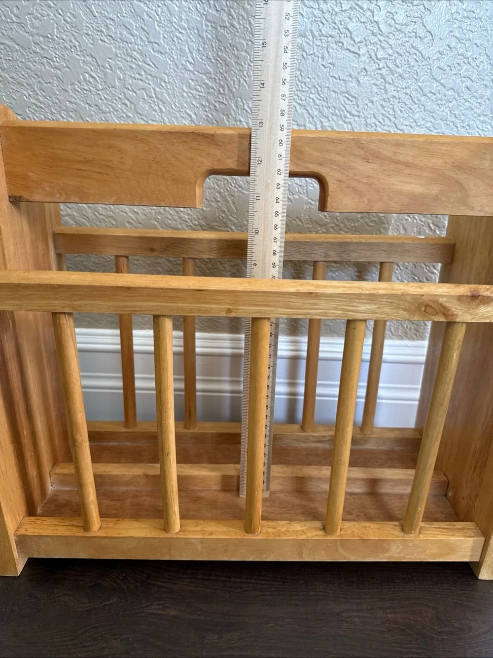 Wooden Magazine Rack - Natural Finish VTG cottage core.